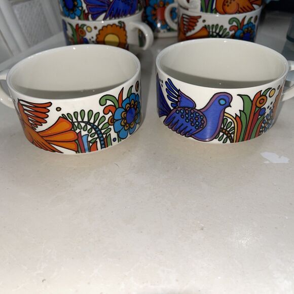 Villeroy & Boch Other - VINTAGE VILLEROY & BOCH TWO ACAPULCO STACKABLE COFFEE/TEA CUPS MUGS LUXEMBOURG